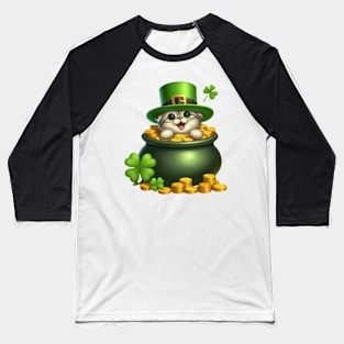 St Patricks Day Scottish Fold Cat Baseball T-Shirt